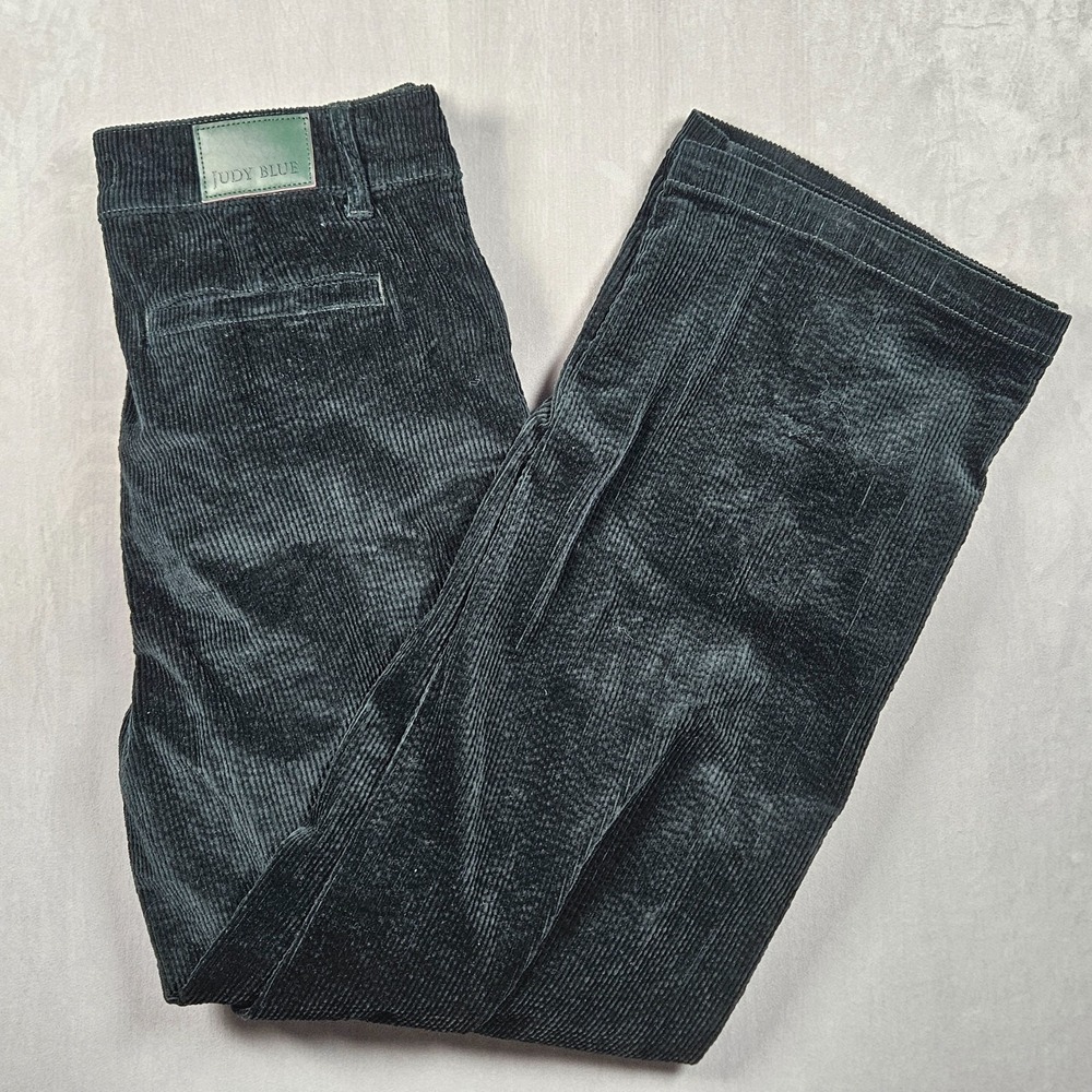 Judy Blue Corduroy Pants Womens‎ 15/32 Emerald Green Wide Leg Trouser High Waist